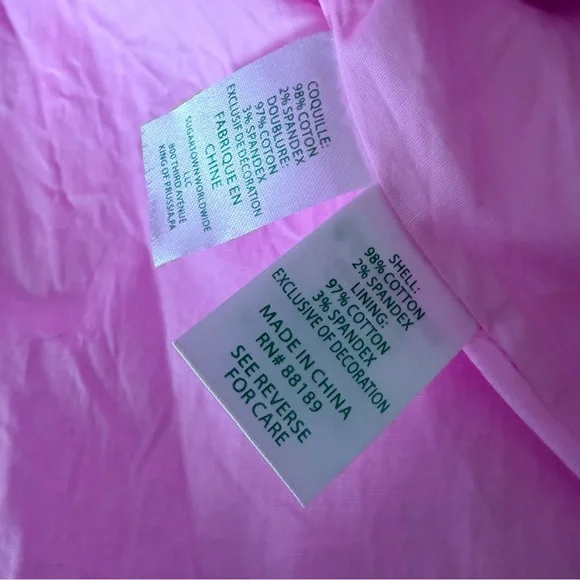 Lilly Pulitzer Elina Cotton Poplin Stretch Tiered Ruffle Rose Pink Dress, 6 - Picture 13 of 16